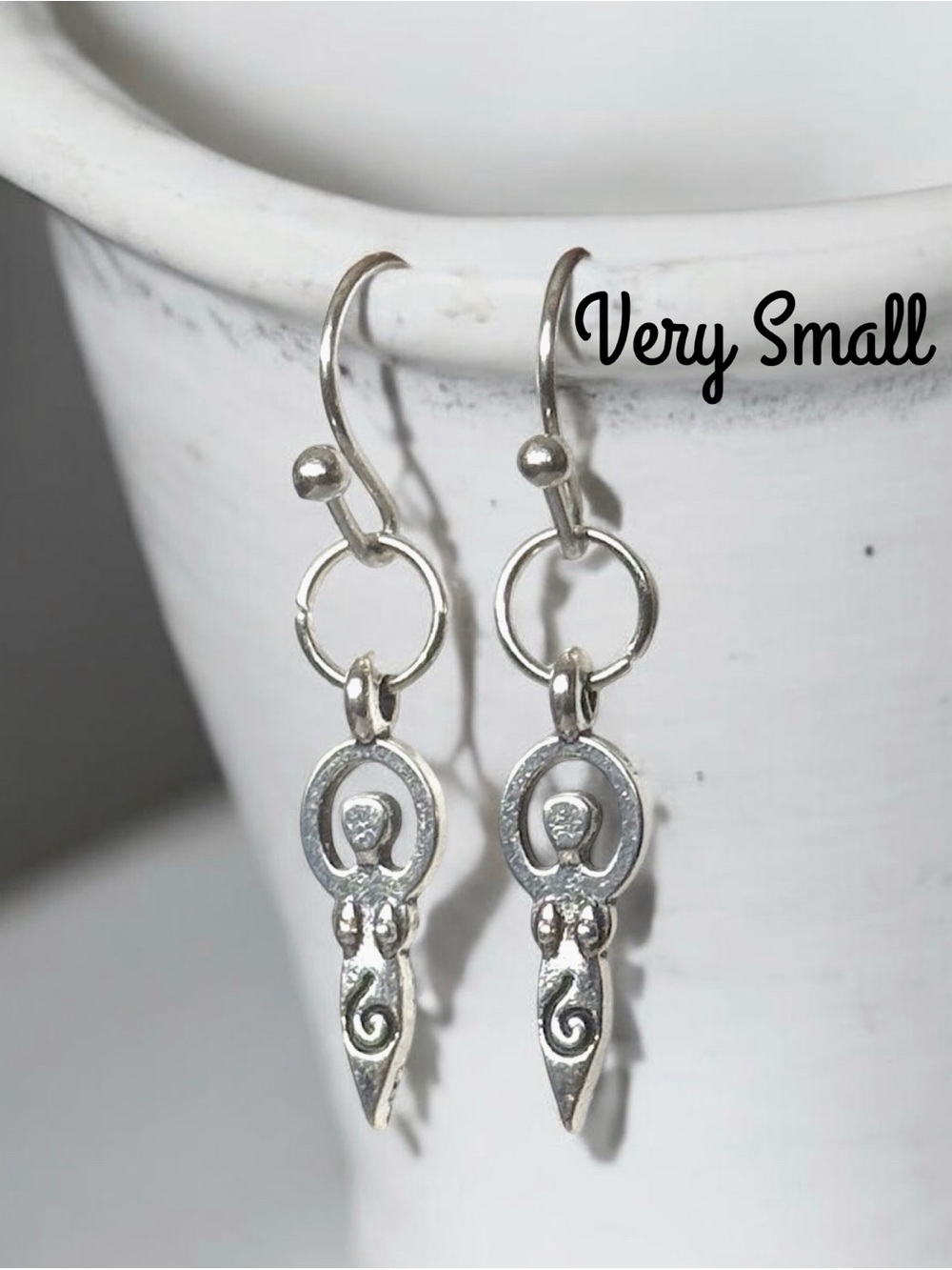 5 For $25💫Silver Fertility Goddess Dangle Earrings